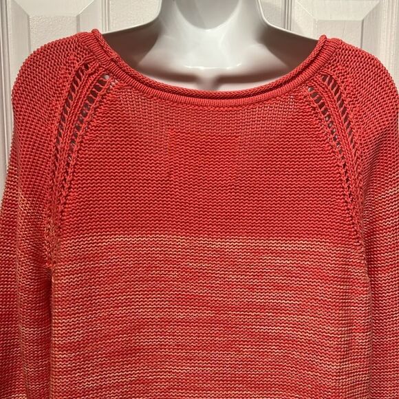 Natural Reflections Cotton Orange Toned Ombre‎ Long Sleeve  Sweater Size L - Picture 9 of 13